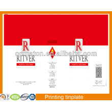 MR tinplate for metal packaging, printed with 4 colors